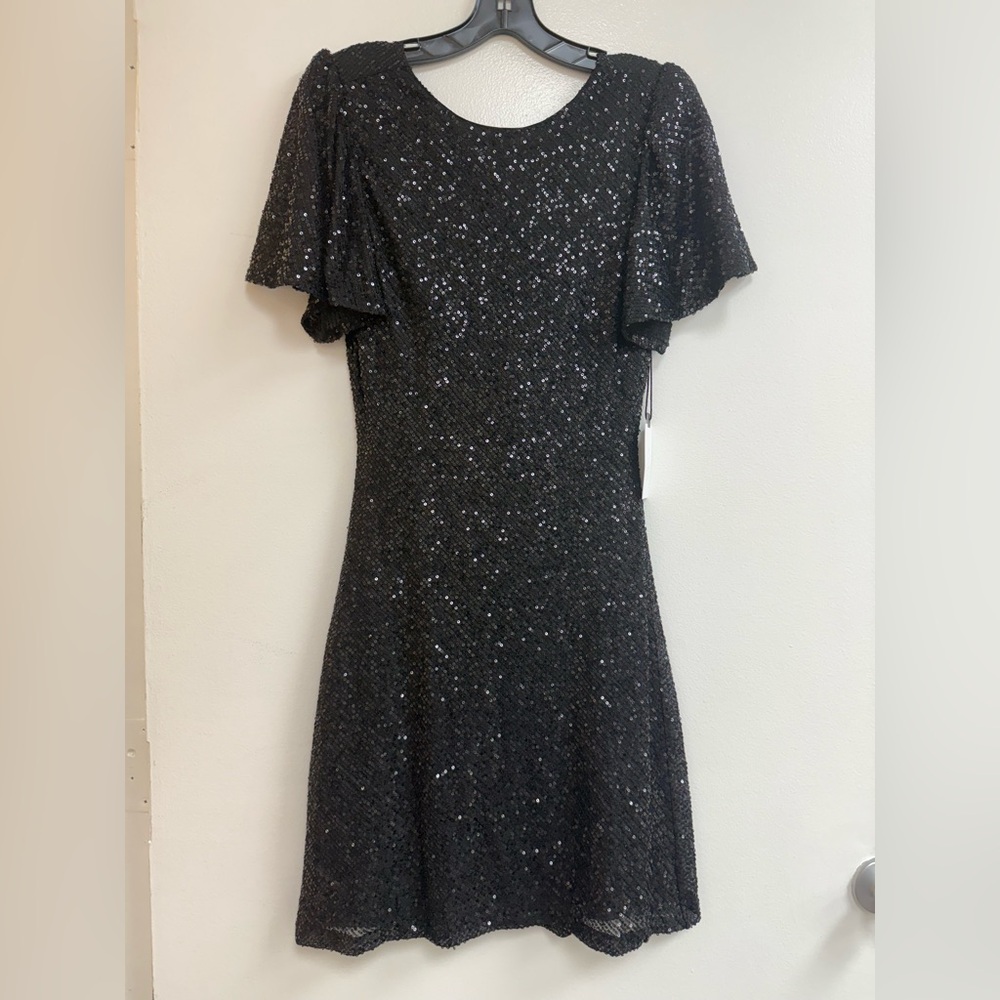 ASTR Sequin Mini Dress in Black - Picture 3 of 6